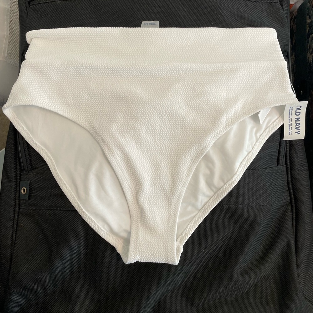 High Rise Bikini Bottom - White